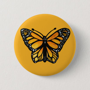Monarch Butterfly Aquarellmalerei Schmetterlinge Button