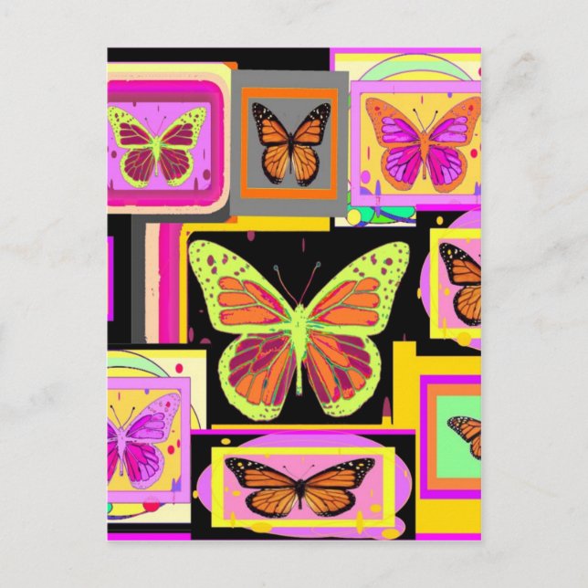 Monarch Butterfly Art Collection Postkarte (Vorderseite)