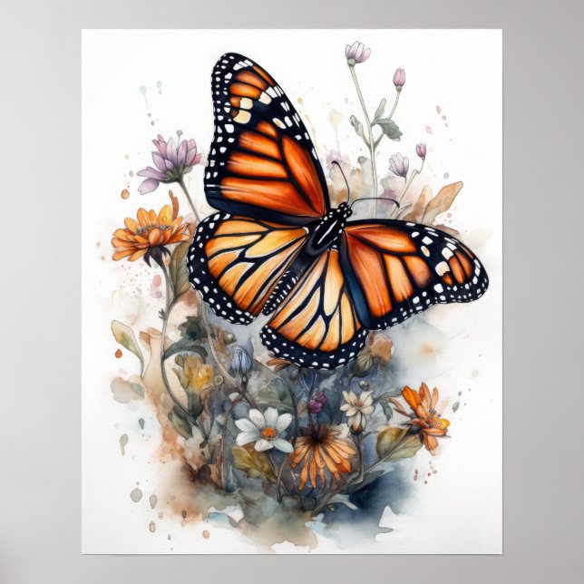 Monarch Butterfly Art Print Poster (Vorne)
