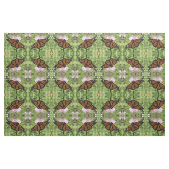 Monarch Butterfly auf der Pink Thistle Fabric Stoff (Fat Quarter (45,7 x 55,9 cm))