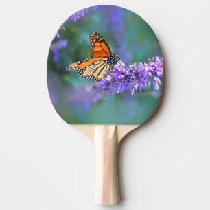 Monarch Butterfly auf Lila lila Blume Tischtennis Schläger