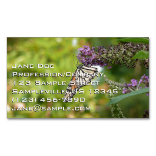 Monarch Butterfly auf Lila Schmetterling Bush Magnetische Visitenkarte