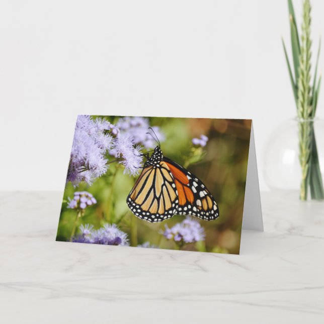 Monarch Butterfly auf Nebst Blume Art Karte (Vorderseite)