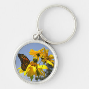 Monarch Butterfly Auf Sonnenblumen Schlüsselanhäng Schlüsselanhänger