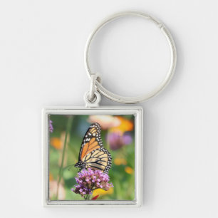 Monarch Butterfly auf Verbena Schlüsselanhänger