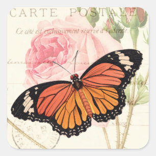 Monarch Butterfly-Aufkleber Quadratischer Aufkleber