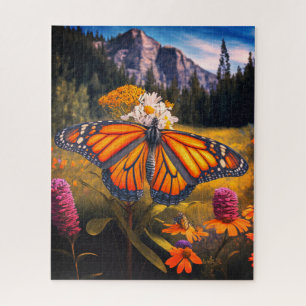 Monarch Butterfly Berg Schöne Wiesen Puzzle
