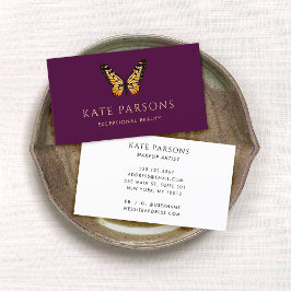 Monarch Butterfly Burgundy Visitenkarte