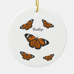Monarch butterfly cartoon illustration keramik ornament
