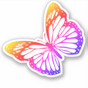 Monarch Butterfly Colorful Ombre Silhouette Aufkleber