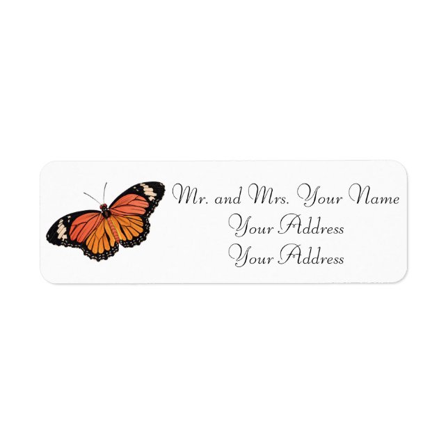 Monarch Butterfly Custom Address Labels (Vorne)