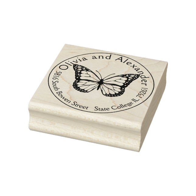 Monarch Butterfly Custom Rücksendeadresse Briefmar Gummistempel (Stempel)