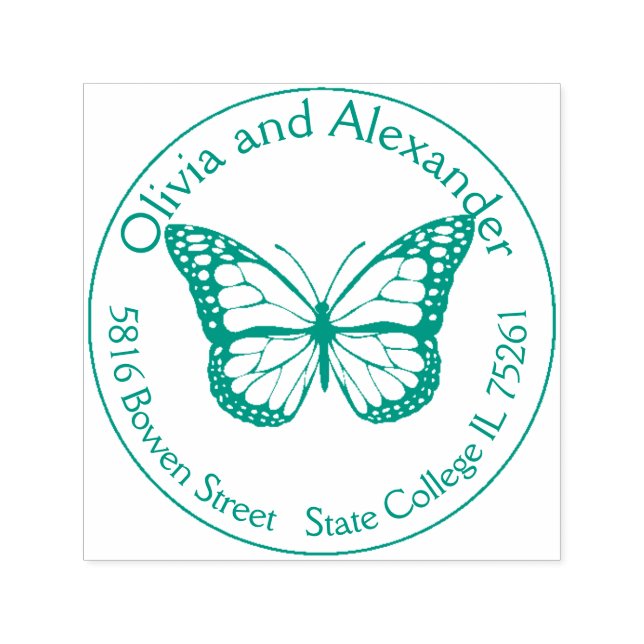 Monarch Butterfly Custom Rücksendeadresse Briefmar Permastempel (Design)