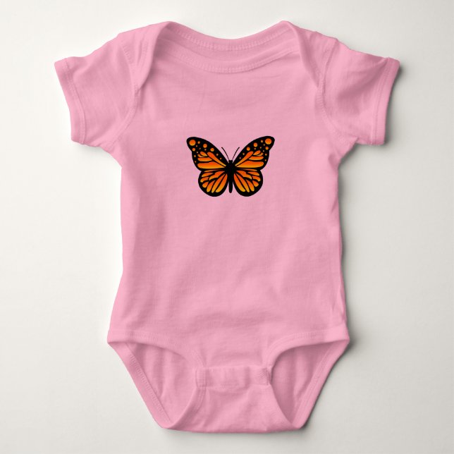 Monarch Butterfly Design - Baby Jersey Bodysuit Strampler (Vorderseite)