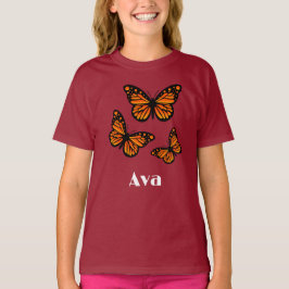 Monarch Butterfly Design - Girls' Basic T - Shirt