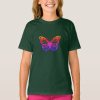 Monarch Butterfly Design - Girls' Basic T - Shirt