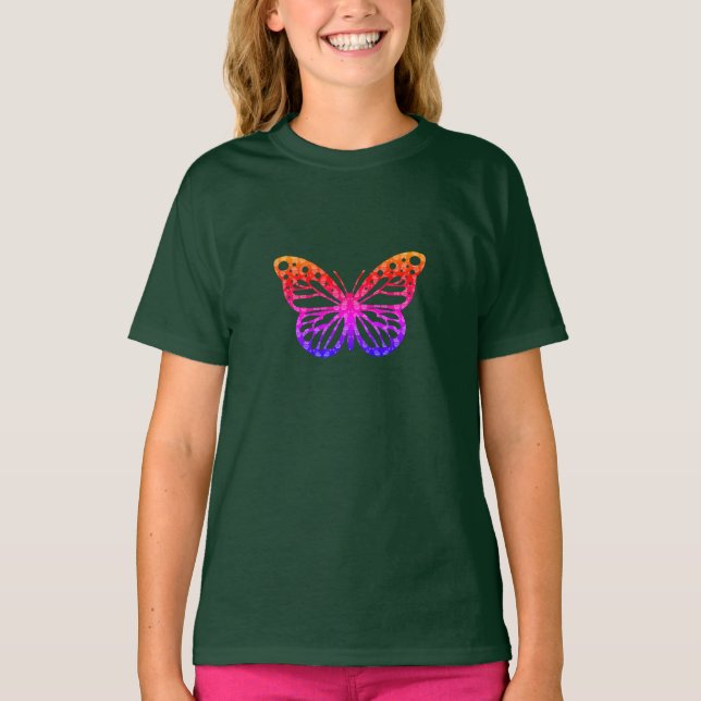 Monarch Butterfly Design - Girls' Basic T - Shirt (Vorderseite)