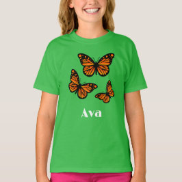 Monarch Butterfly Design - Girls' Basic T - Shirt