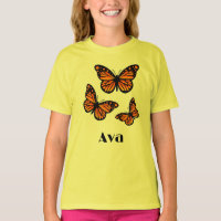 Monarch Butterfly Design - Girls' Basic T - Shirt