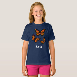 Monarch Butterfly Design - Girls' Basic T - Shirt