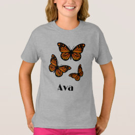 Monarch Butterfly Design - Girls' Basic T - Shirt