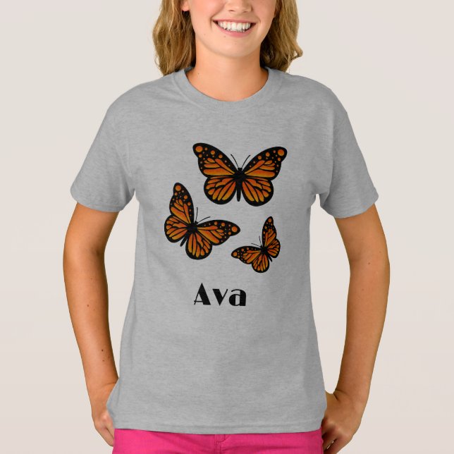 Monarch Butterfly Design - Girls' Basic T - Shirt (Vorderseite)