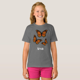 Monarch Butterfly Design - Girls' Basic T - Shirt
