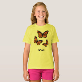 Monarch Butterfly Design - Girls' Basic T - Shirt