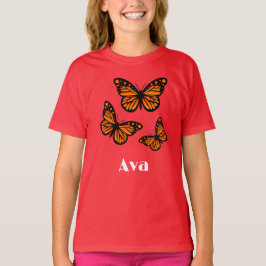 Monarch Butterfly Design - Girls' Basic T - Shirt
