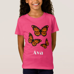 Monarch Butterfly Design - Girls' Fine Jersey T-Sh T-Shirt