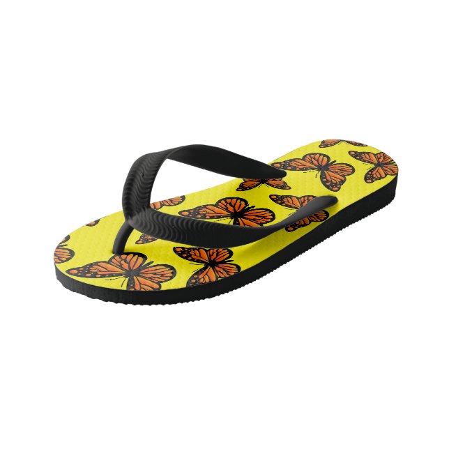 Monarch Butterfly Design - Kinder kippen Flops Kinderbadesandalen (Schrägansicht)