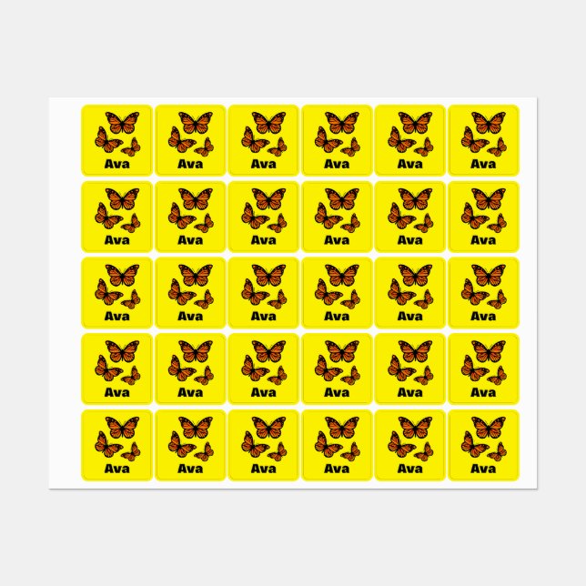 Monarch Butterfly Design - Kleiner Platz Kleidung  Etiketten (Blatt)