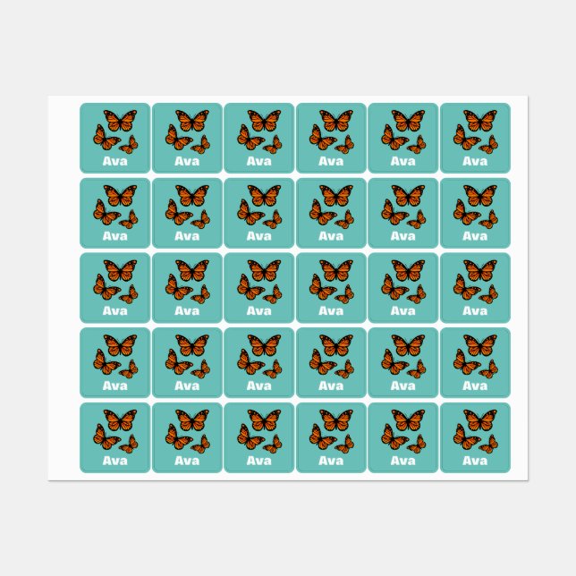 Monarch Butterfly Design - Kleiner Platz Kleidung  Etiketten (Blatt)
