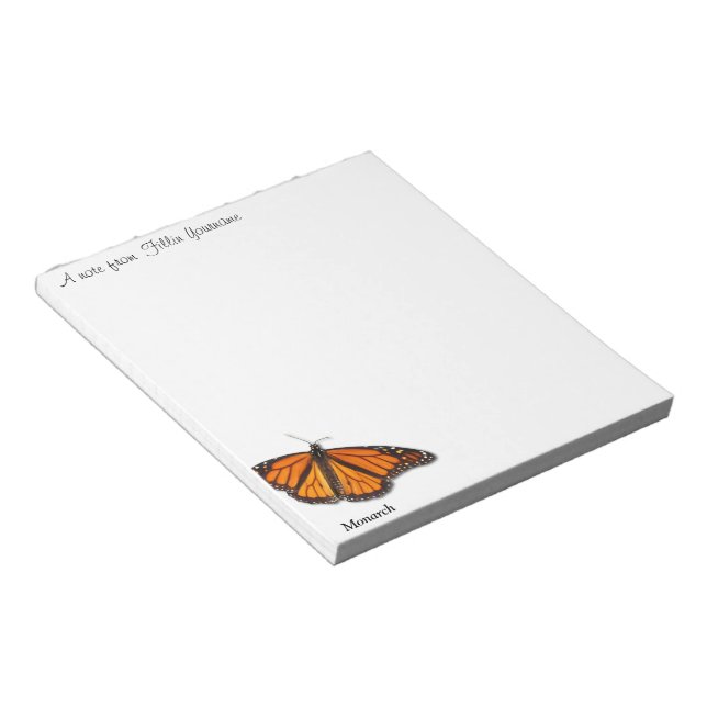 Monarch Butterfly "Ein Hinweis von..." Notepad Notizblock (angewinkelt)