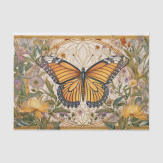 Monarch Butterfly Elegante, Wildblumen & Gold Seidenpapier