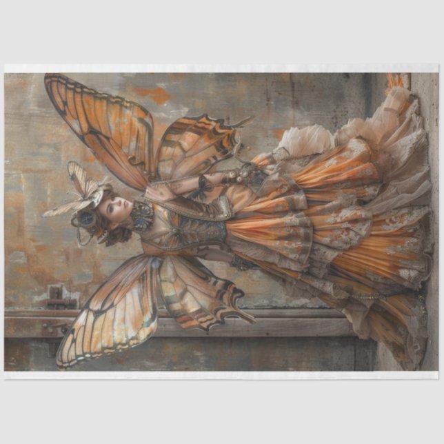 Monarch Butterfly Fairy Decoupage Seidenpapier (Vorderseite)