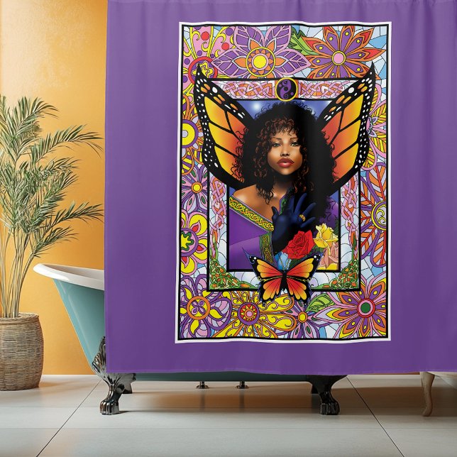 Monarch Butterfly Fairy Lila Duschvorhang (Von Creator hochgeladen)