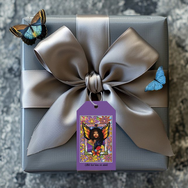 Monarch Butterfly Fairy Lila Geschenkanhänger (Von Creator hochgeladen)