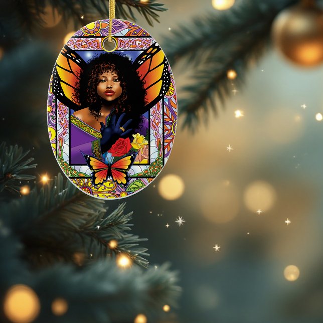 Monarch Butterfly Fairy Lila Keramik Ornament (Von Creator hochgeladen)