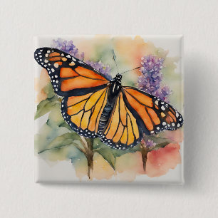 Monarch Butterfly Farbe Druck Button