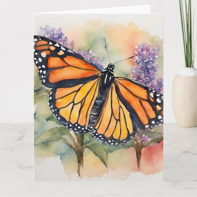 Monarch Butterfly Farbe Druck Karte (Vorderseite)