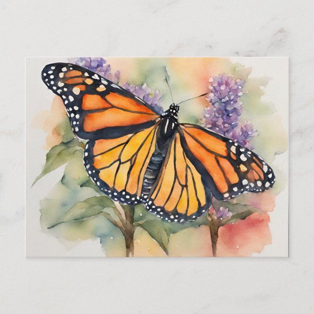 Monarch Butterfly Farbe Druck Postkarte (Vorderseite)
