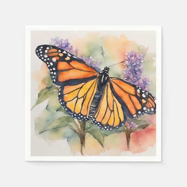 Monarch Butterfly Farbe Druck Serviette (Vorderseite)