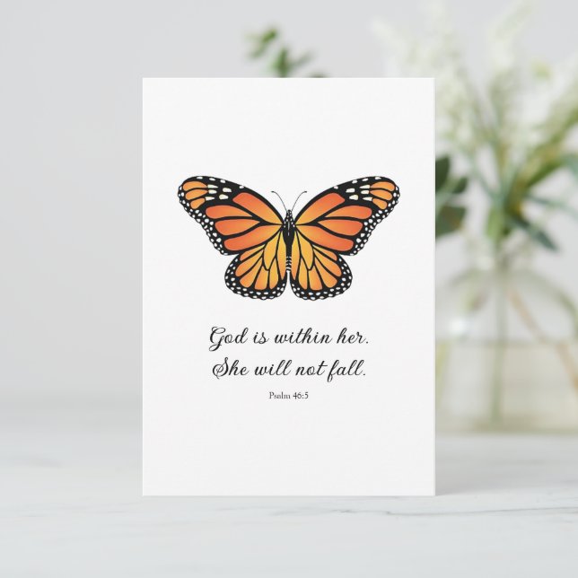 Monarch Butterfly Flat card Gott ist in ihr (Stehend Vorderseite)