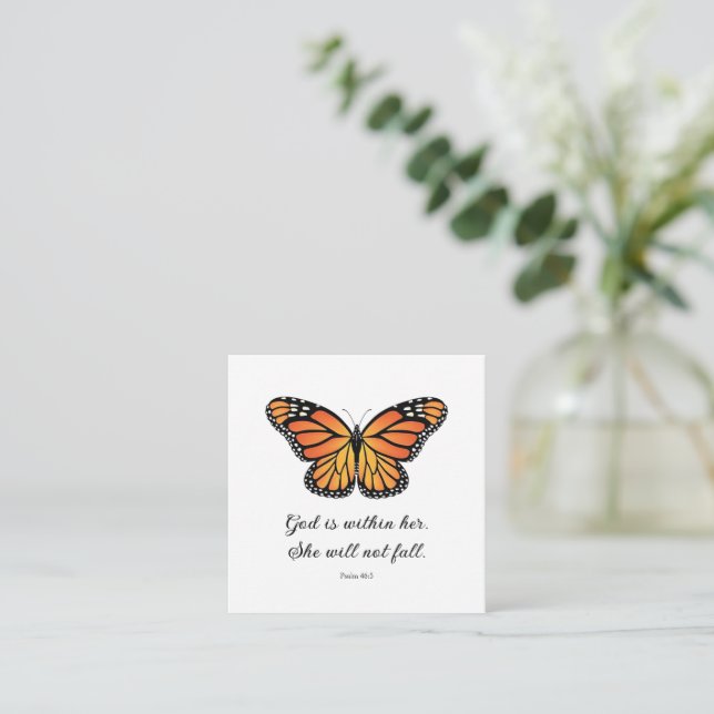 Monarch Butterfly Flat card Gott ist in ihr Begleitkarte (Stehend Vorderseite)