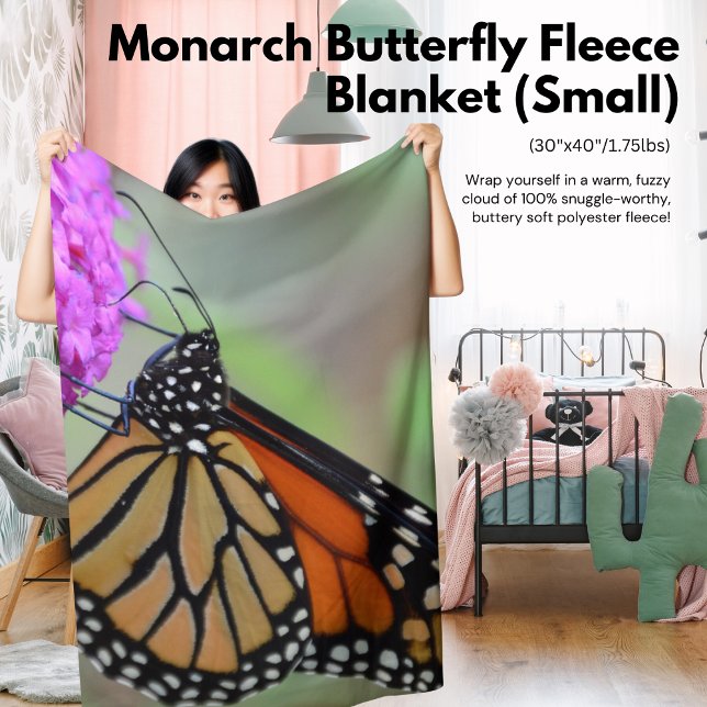 Monarch Butterfly Fleece Blanket (klein) (The Butterfly Studio Home Decor Trendy Stylish Cute Fun 
Monarch Butterfly Fleece Blanket (Small))