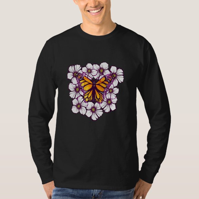 Monarch Butterfly flowers artwork T-Shirt (Vorderseite)