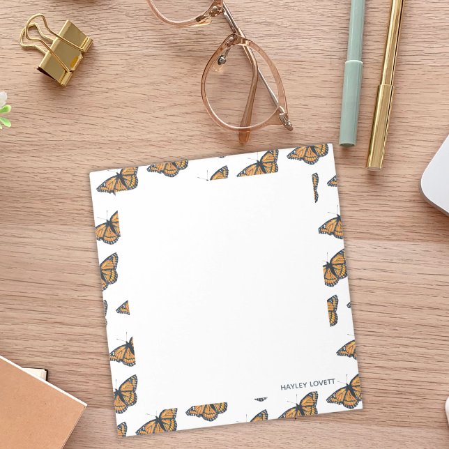 Monarch Butterfly Fügen Sie Ihren Namen Notepad hi Notizblock (Von Creator hochgeladen)