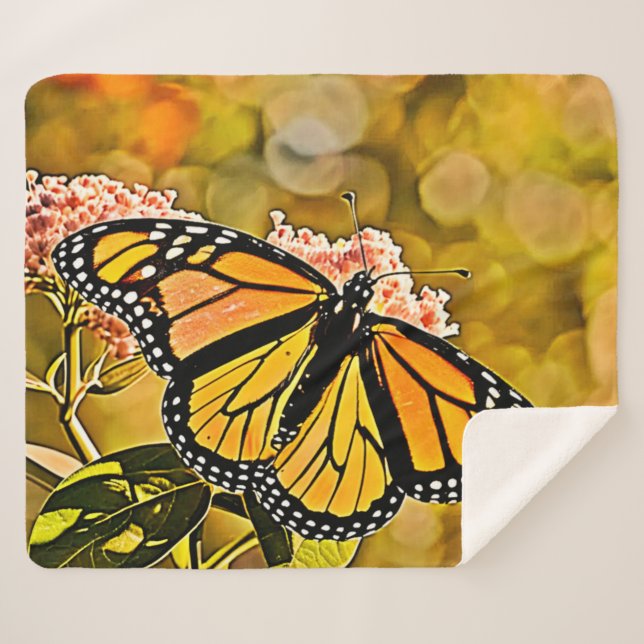  Monarch Butterfly Garden Art Sherpadecke (Vorderseite (Horizontal))