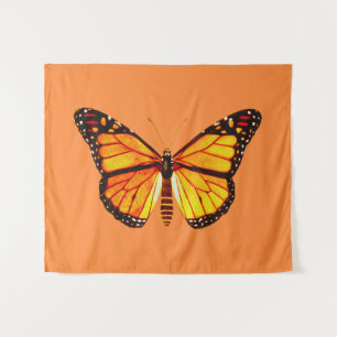 Monarch Butterfly, Golden Orange und Black Wandteppich